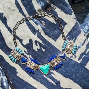 Amrita brand bling statement Necklace in blue tones